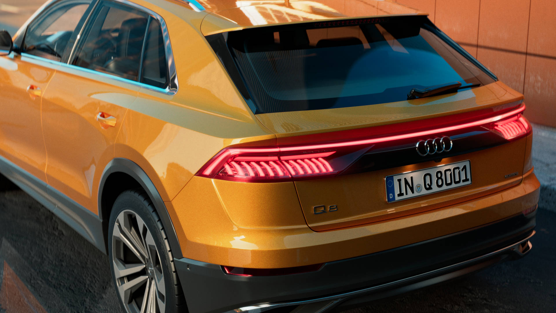 Audi Q8 back view.