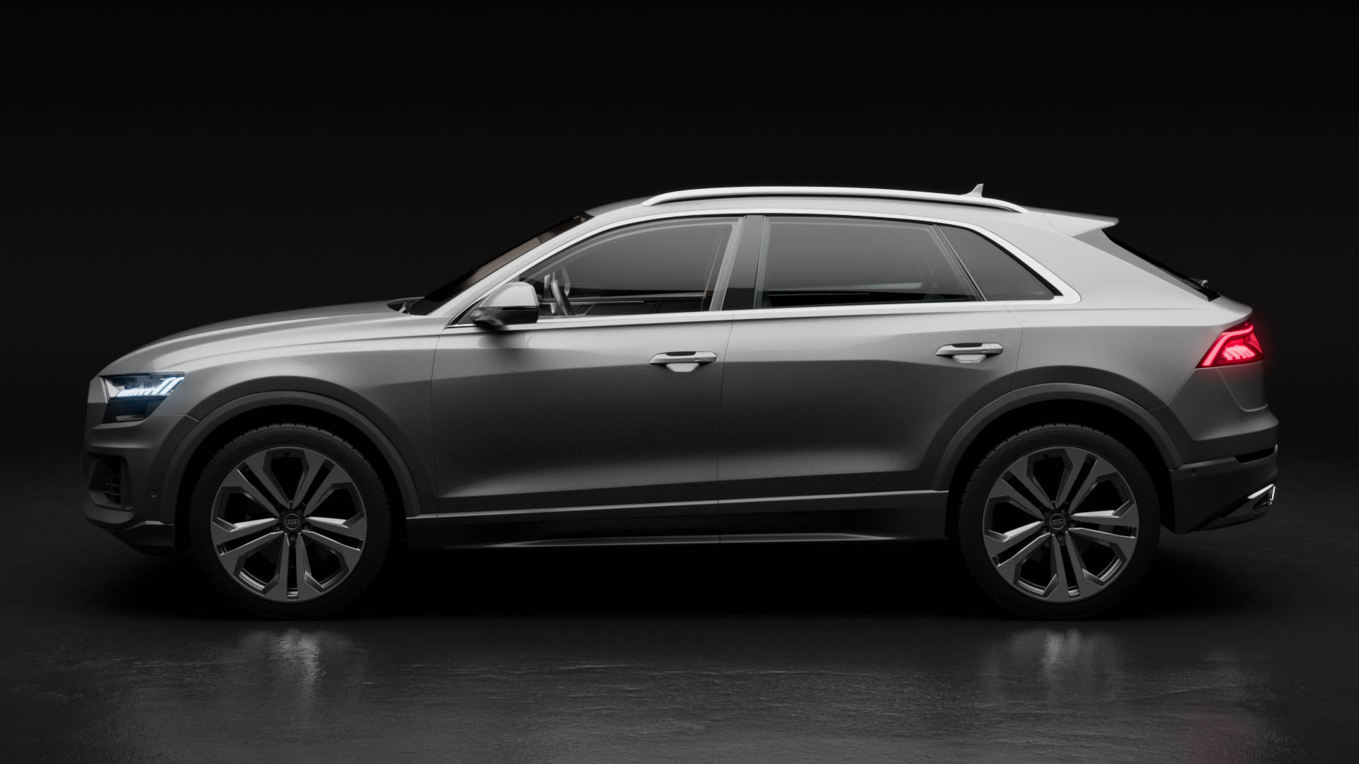 Florett silver Audi Q8 product shot side view.