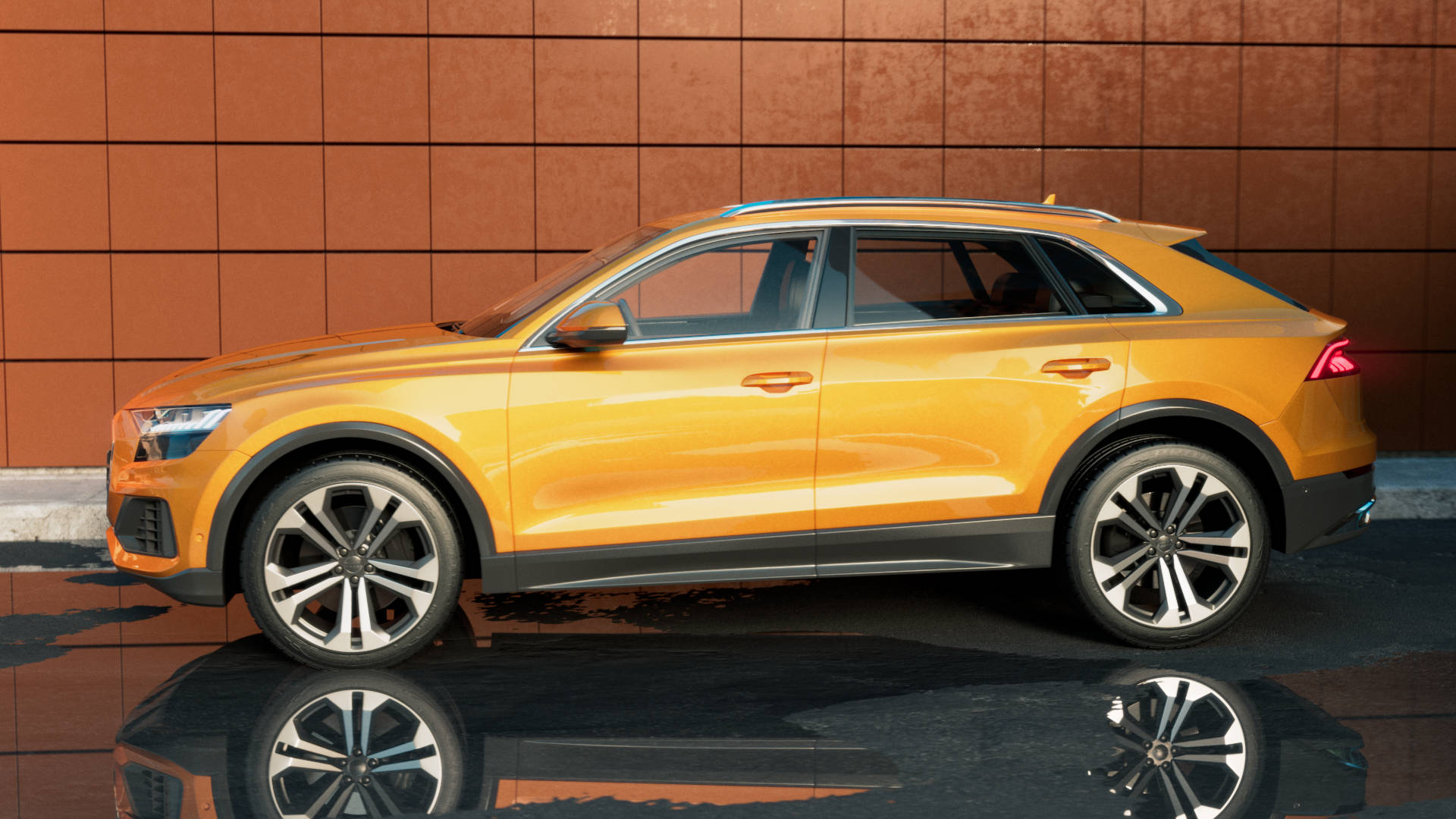 Audi Q8 side view.