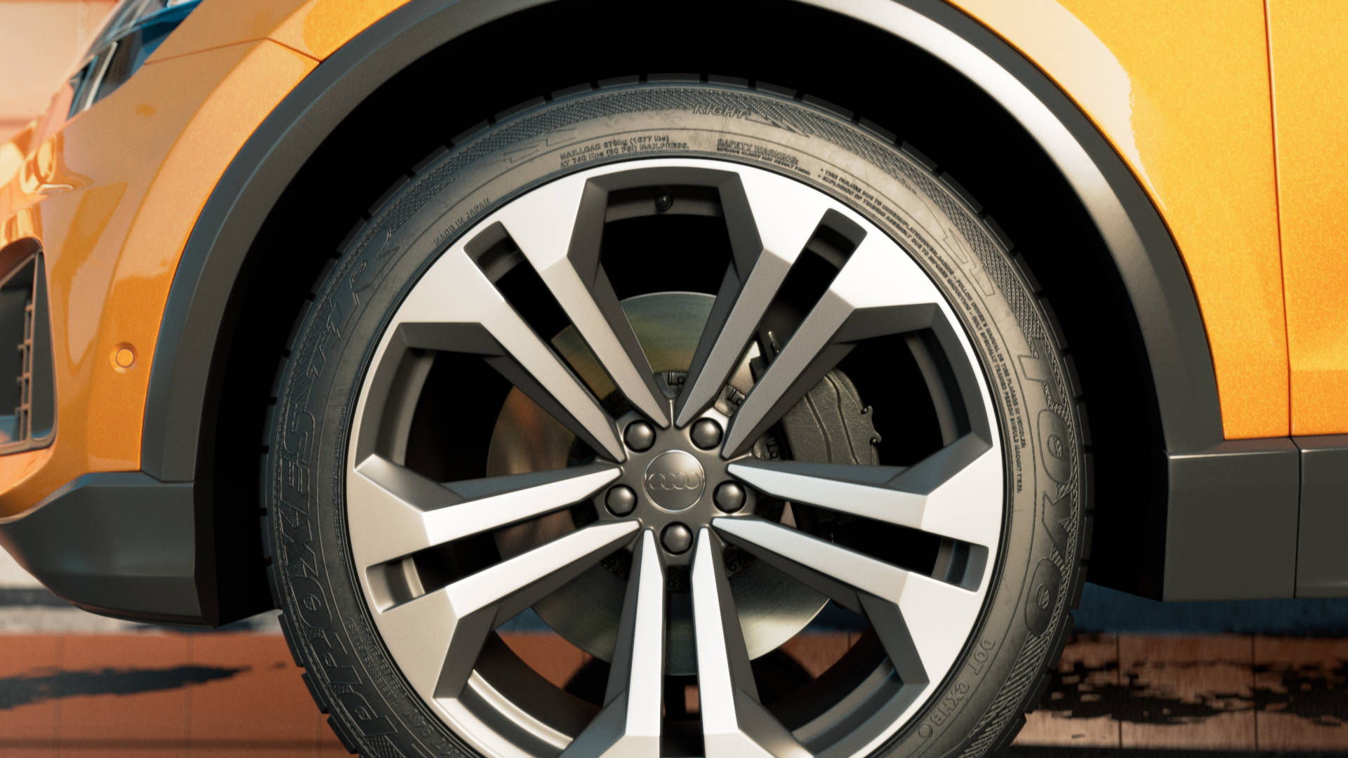 Audi Q8 tire and rim.