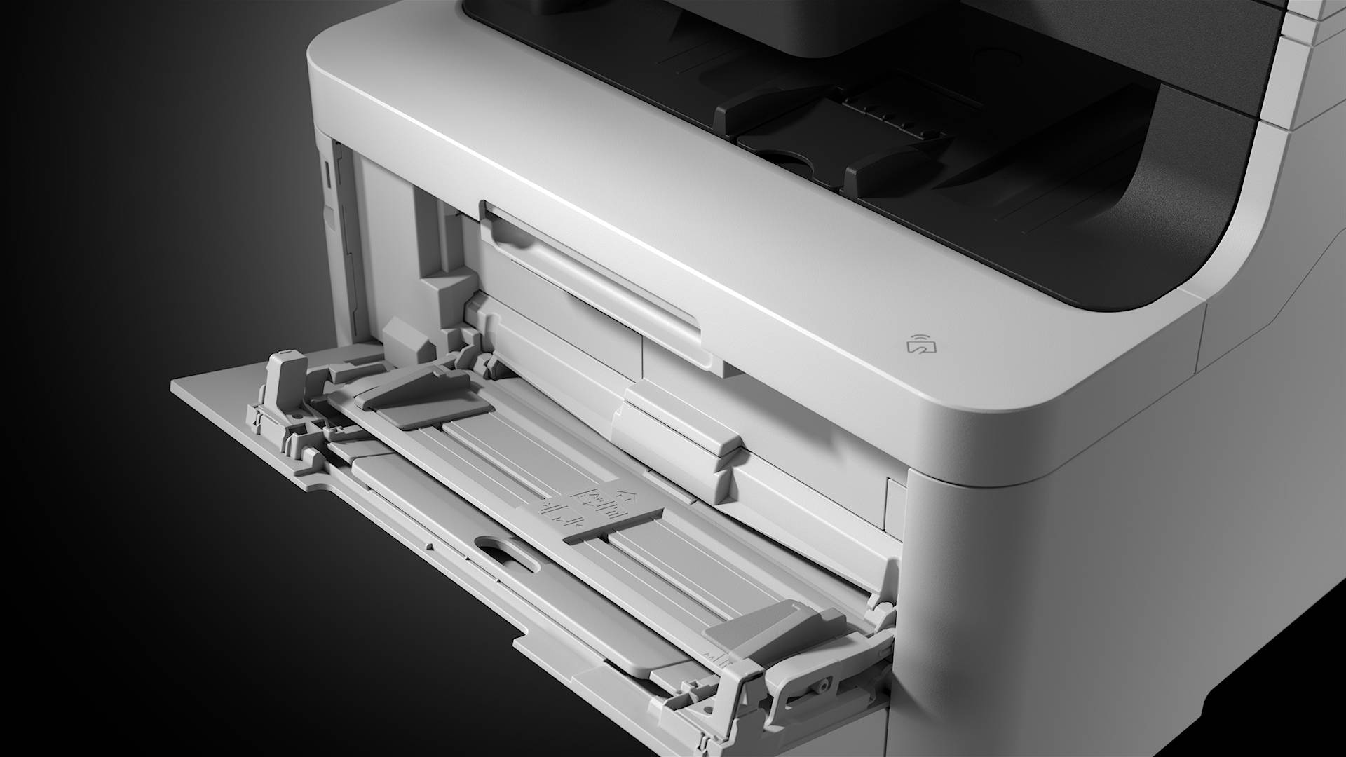 Brother printer product image of the multi-purpose tray.