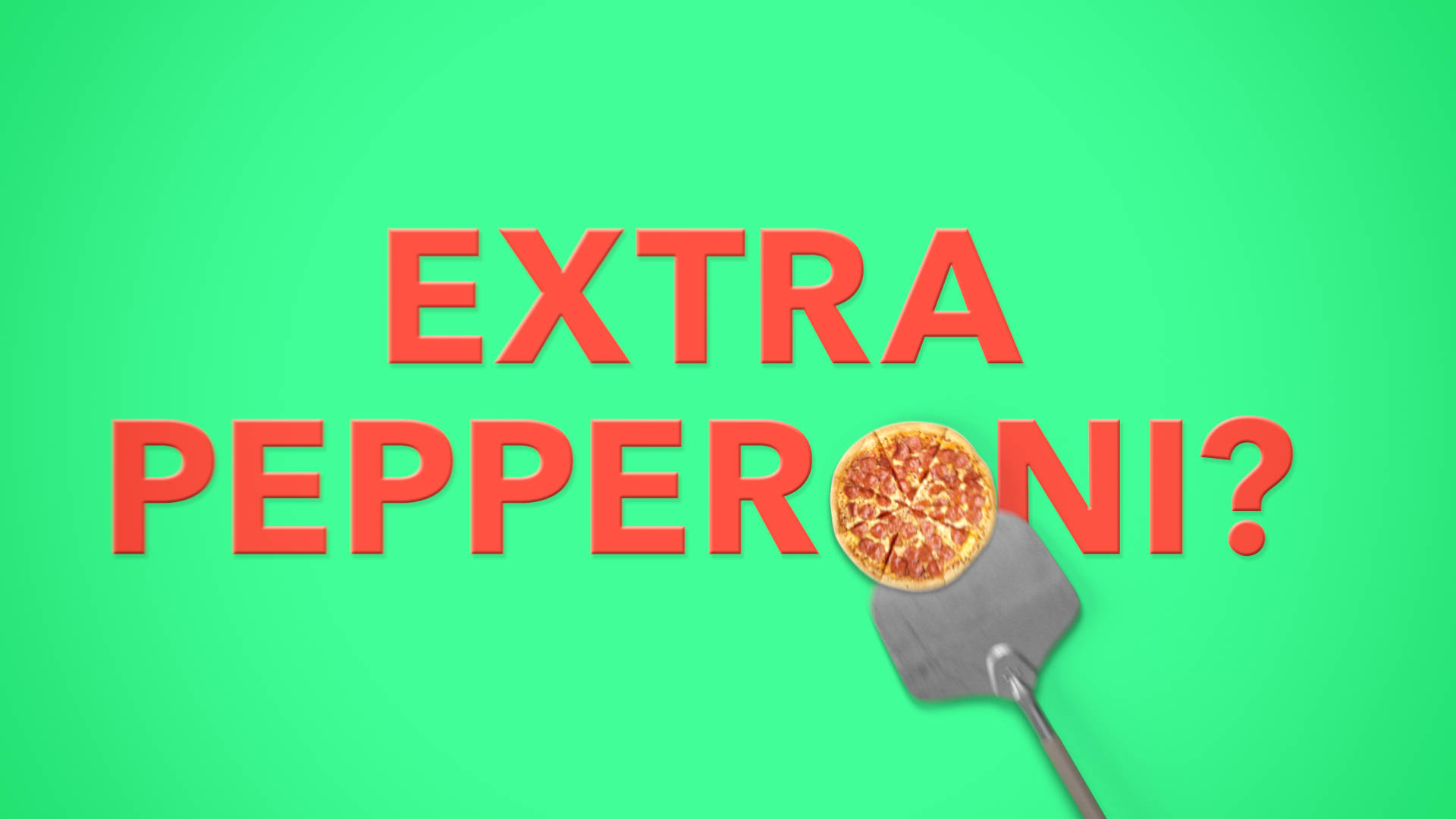 Une pizza glissant sur un mot par terre.