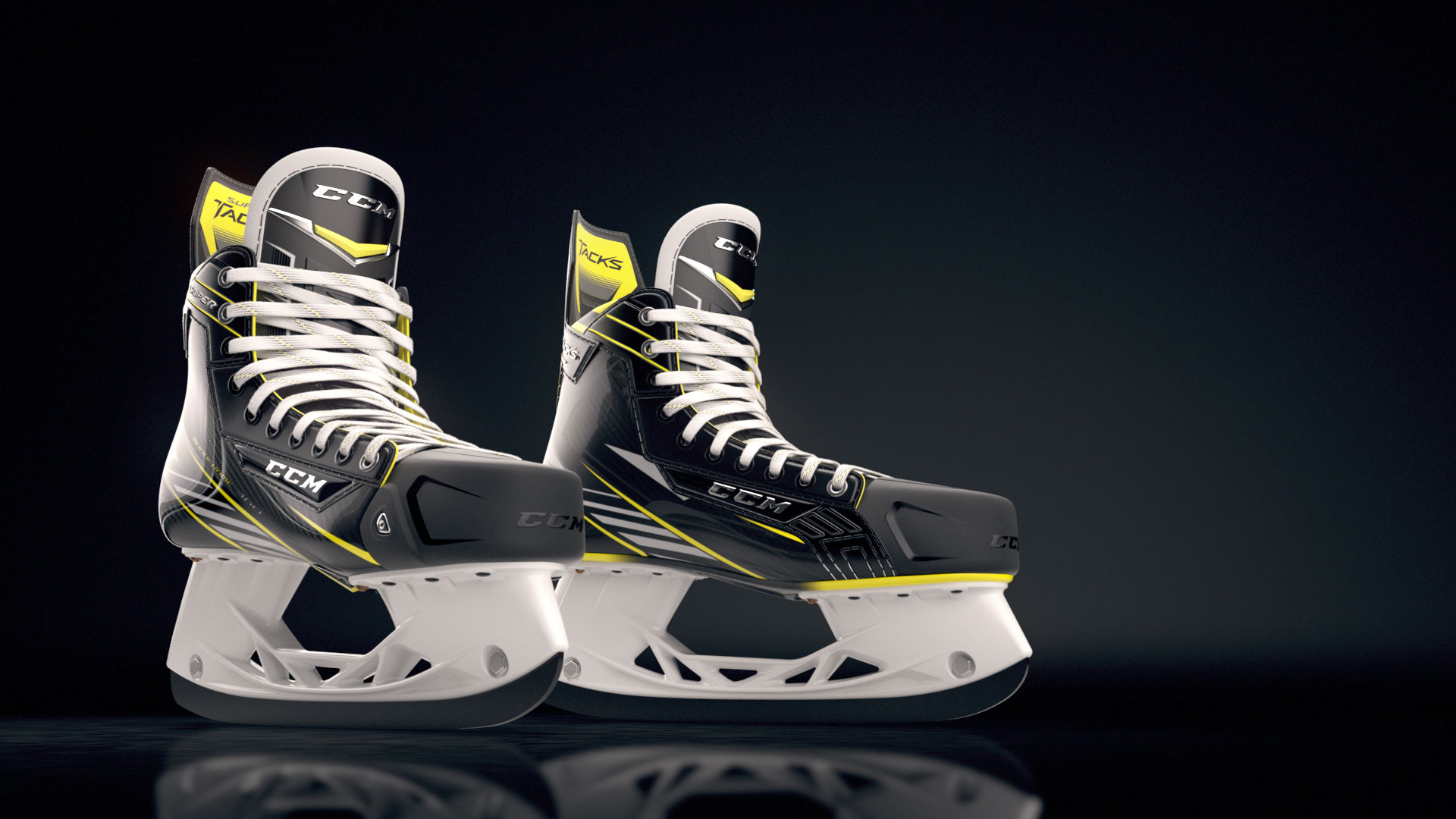 Product shot of hockey skates.